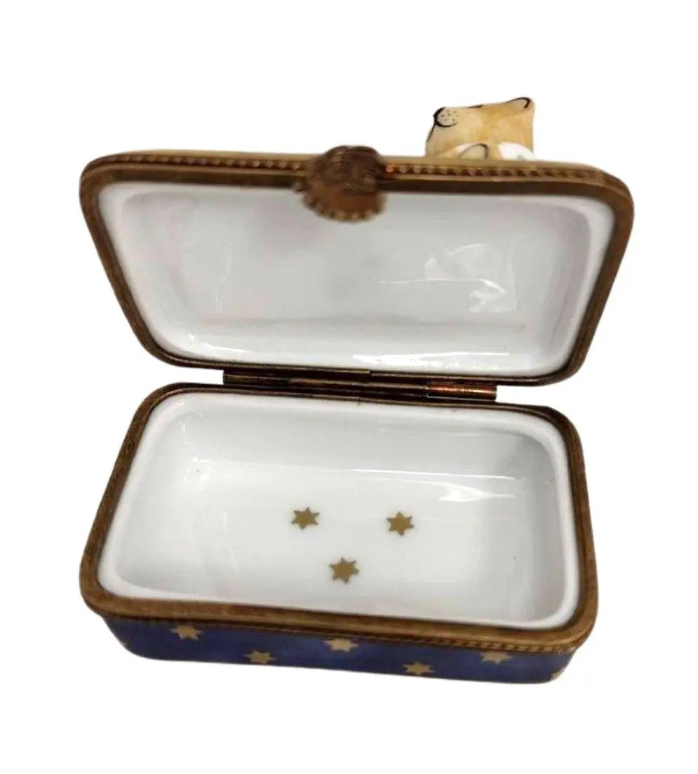 Teddy Bear Christmas Treasure Porcelain Limoges Teddy xmas French Trinket Box