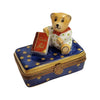 Teddy Bear Christmas Treasure Porcelain Limoges Teddy xmas French Trinket Box