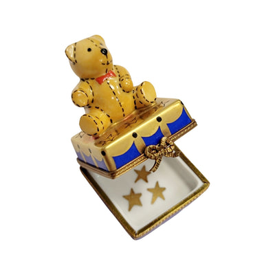 Teddy Bear Treasure Box Porcelain Limoges Teddy French Trinket Box