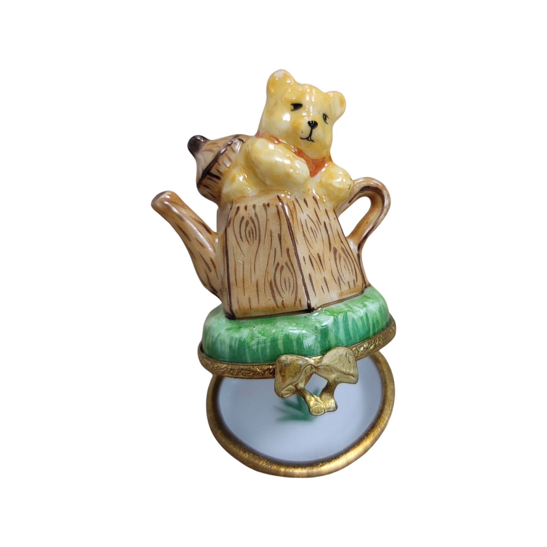 Teddy Bear Teapot Limoges Box Porcelain Limoges China Teddy French Trinket Box