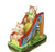 Teddy Bear on Slide Porcelain Limoges Teddy carnival French Trinket Box
