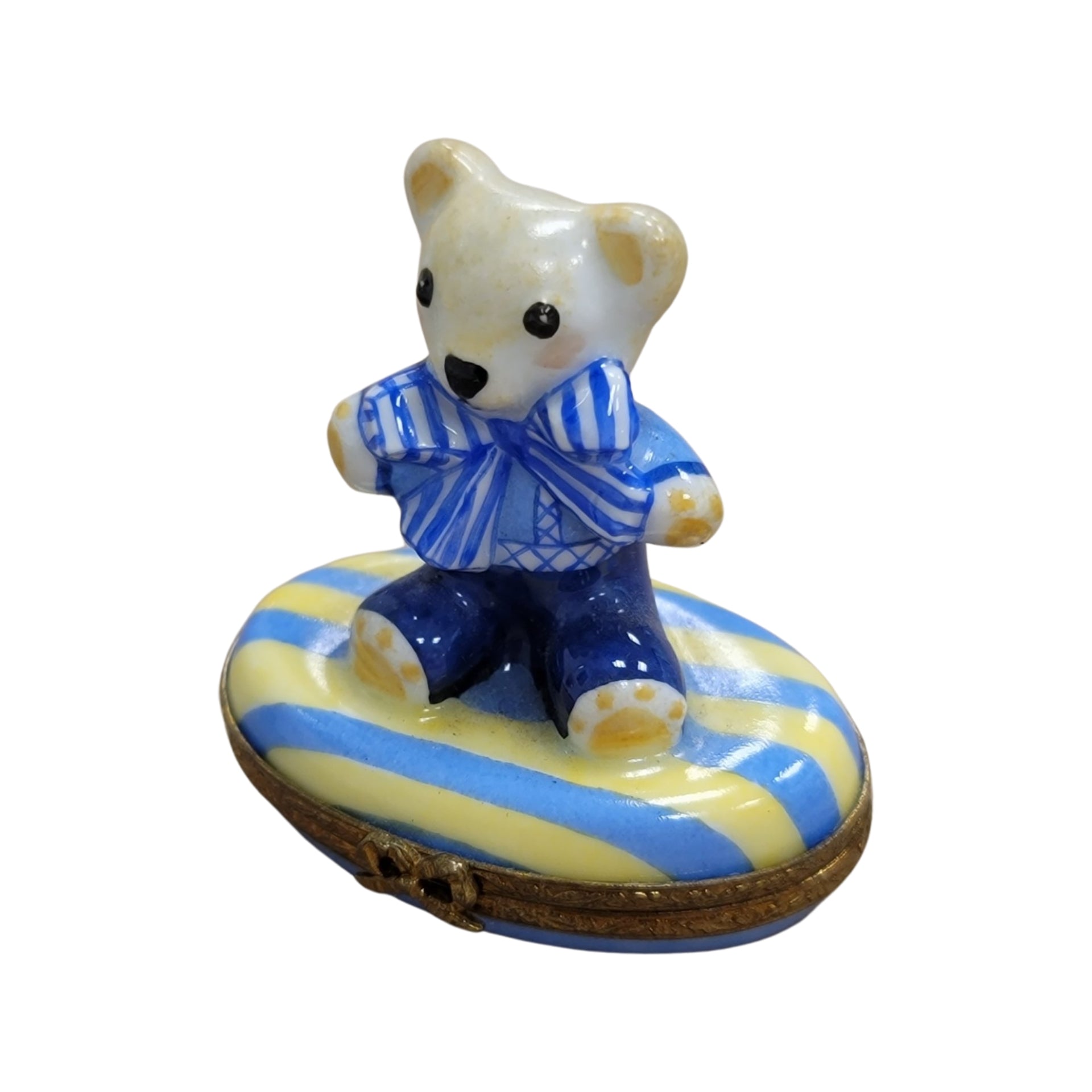Teddy Bear Limoges Box Delight Porcelain Limoges Teddy French Trinket Box