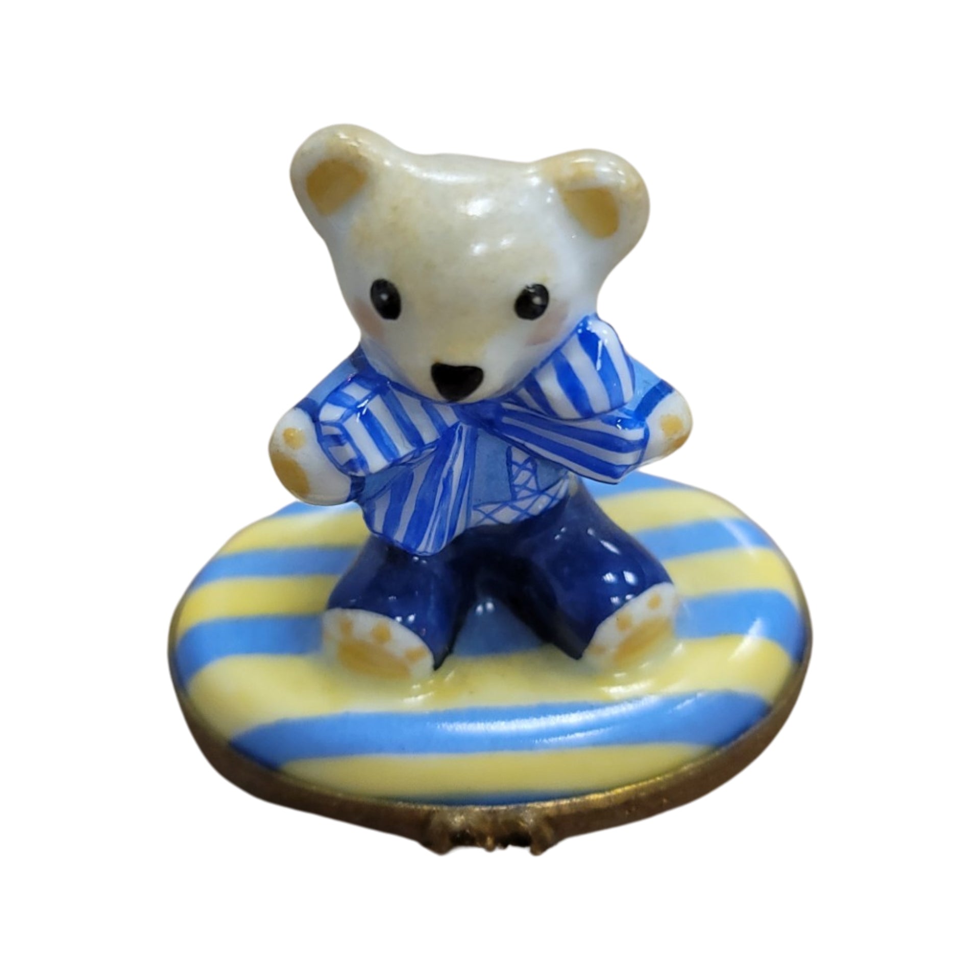 Teddy Bear Limoges Box Delight Porcelain Limoges Teddy French Trinket Box