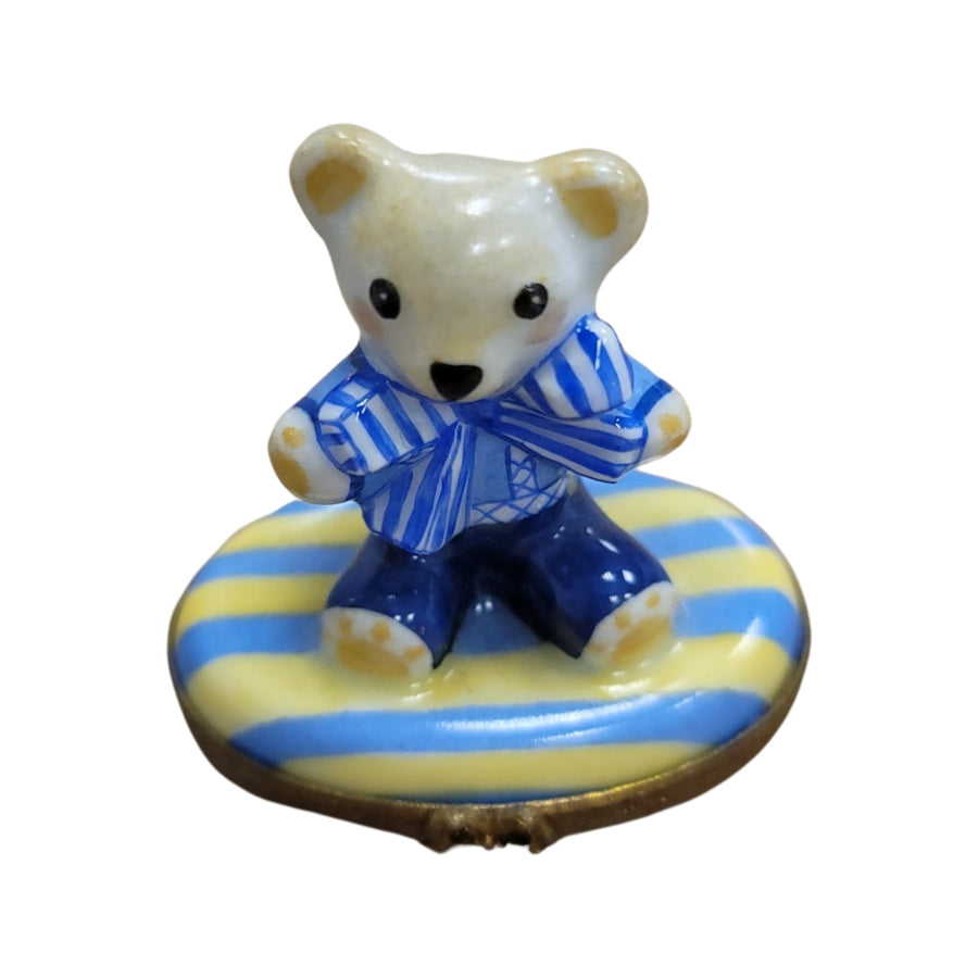 Teddy Bear Limoges Box Delight Porcelain Limoges Teddy French Trinket Box