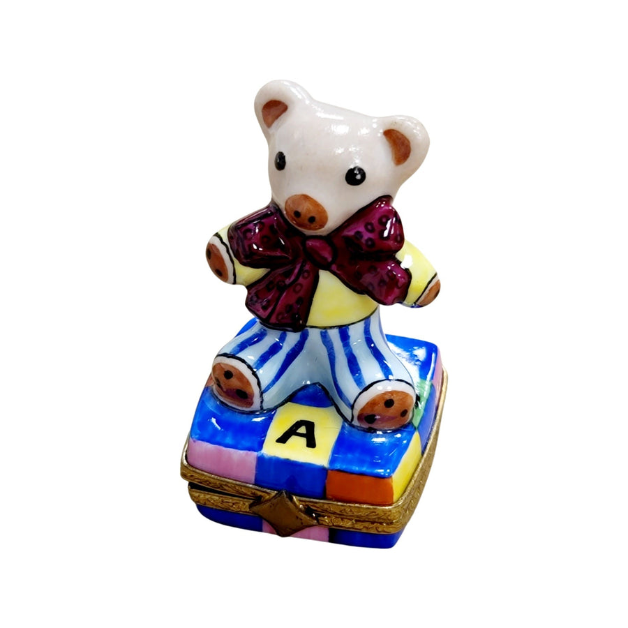 Teddy Bear Limoges Box Treasure Porcelain Limoges Teddy French Trinket Box