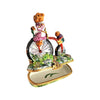 Teddy Bears Bicycle Adventure Porcelain Limoges Teddy carnival French Trinket Box
