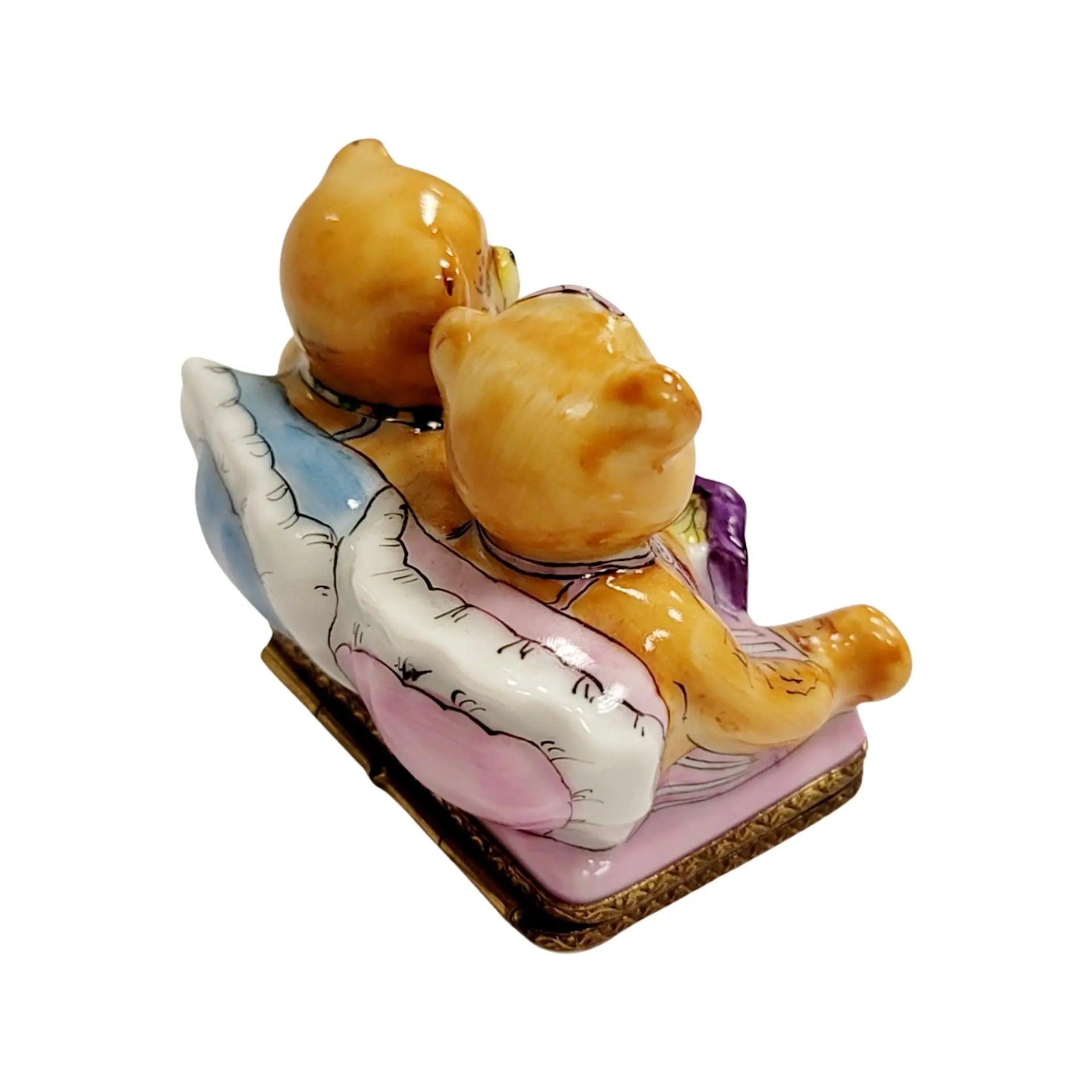 Teddy Bears Playing Limoges Box Porcelain Limoges Teddy carnival French Trinket Box