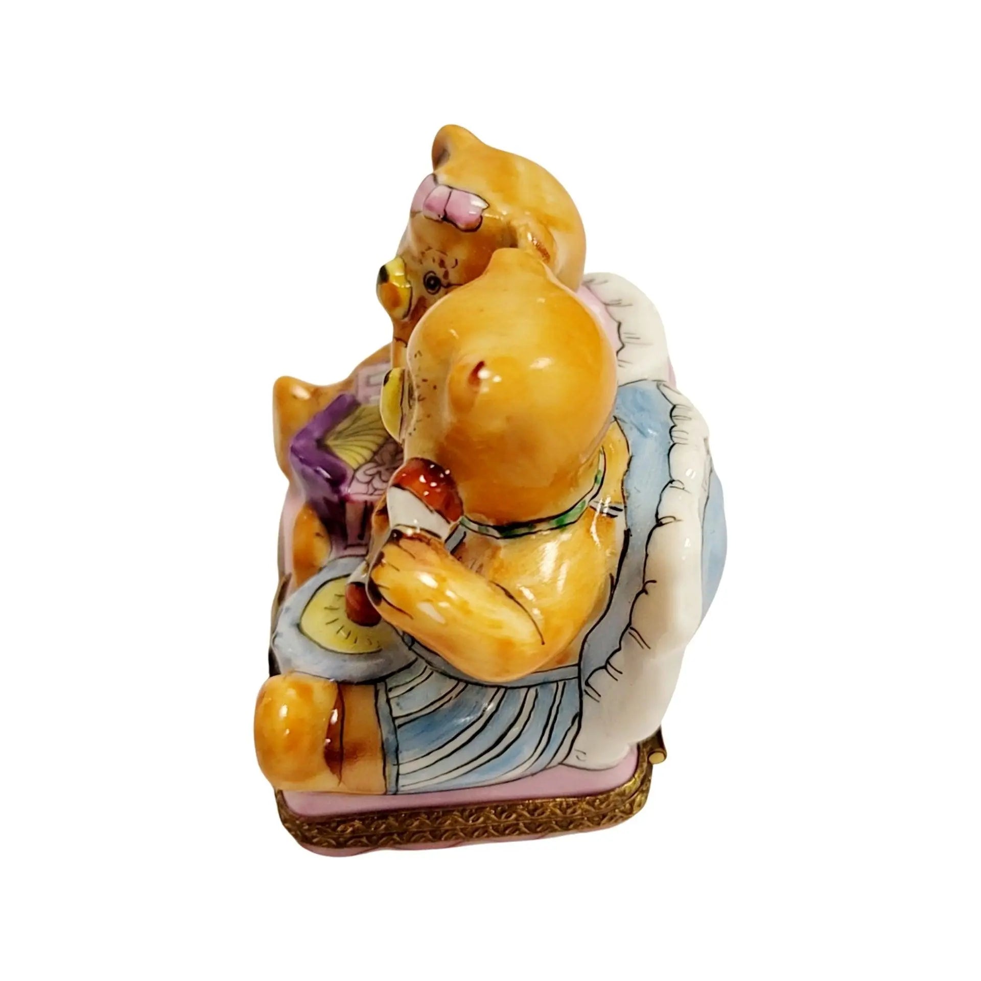 Teddy Bears Playing Limoges Box Porcelain Limoges Teddy carnival French Trinket Box