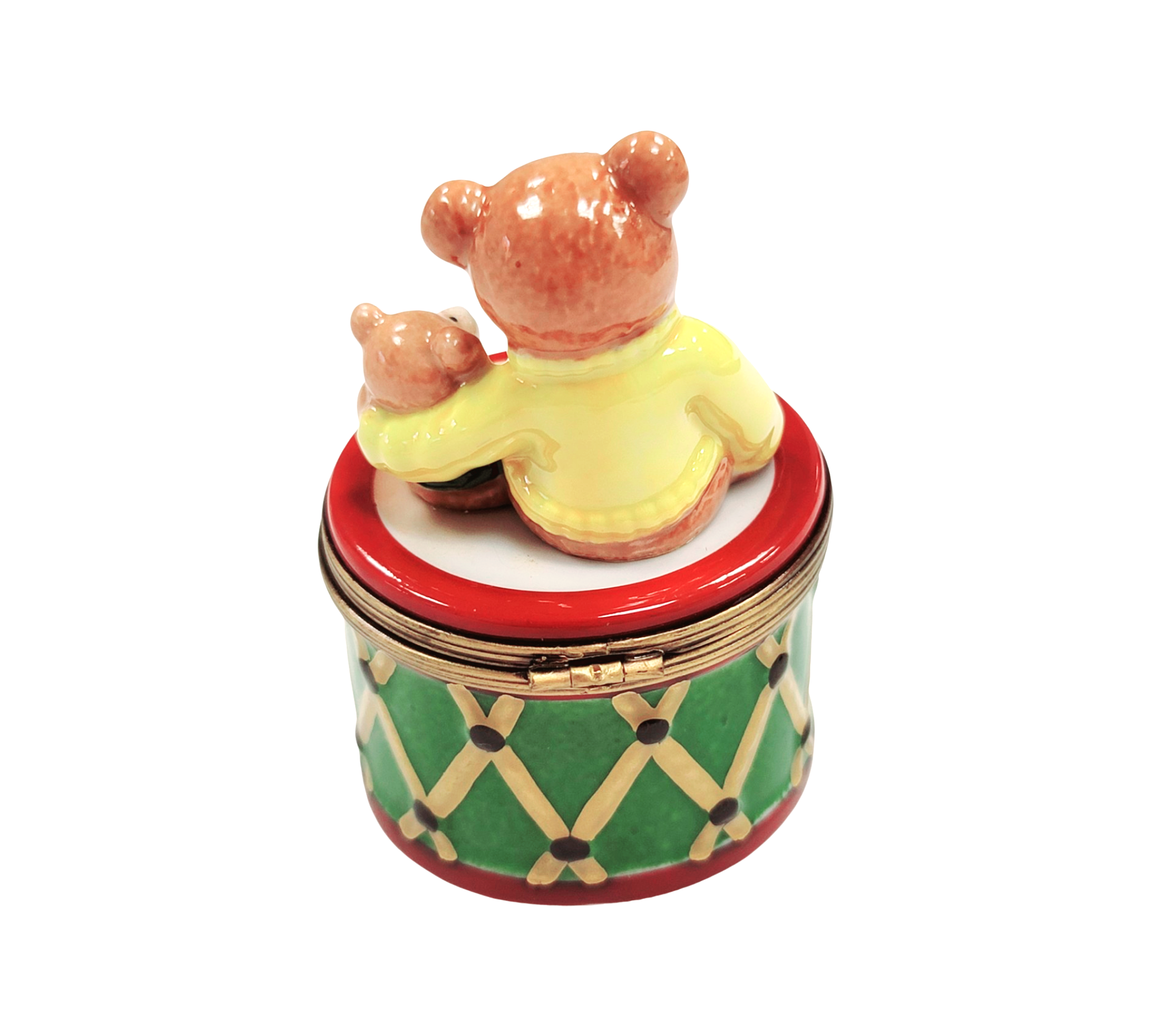 Teddy Bears on Drum Limoges Porcelain Limoges Teddy music French Trinket Box