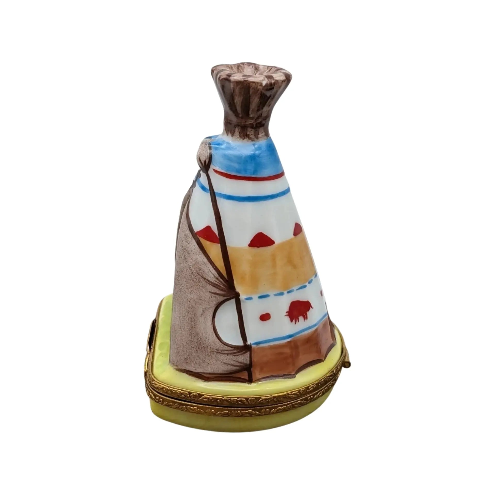 Teepee Porcelain Limoges thanksgiving French Trinket Box
