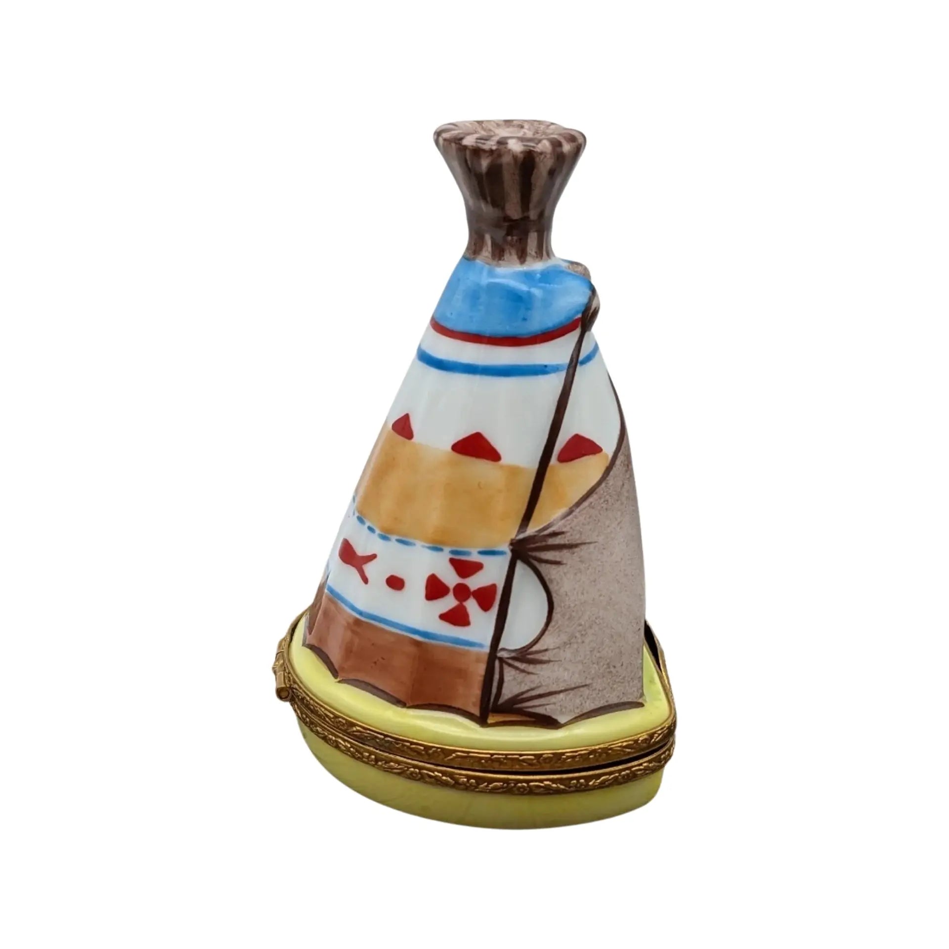 Teepee Porcelain Limoges thanksgiving French Trinket Box