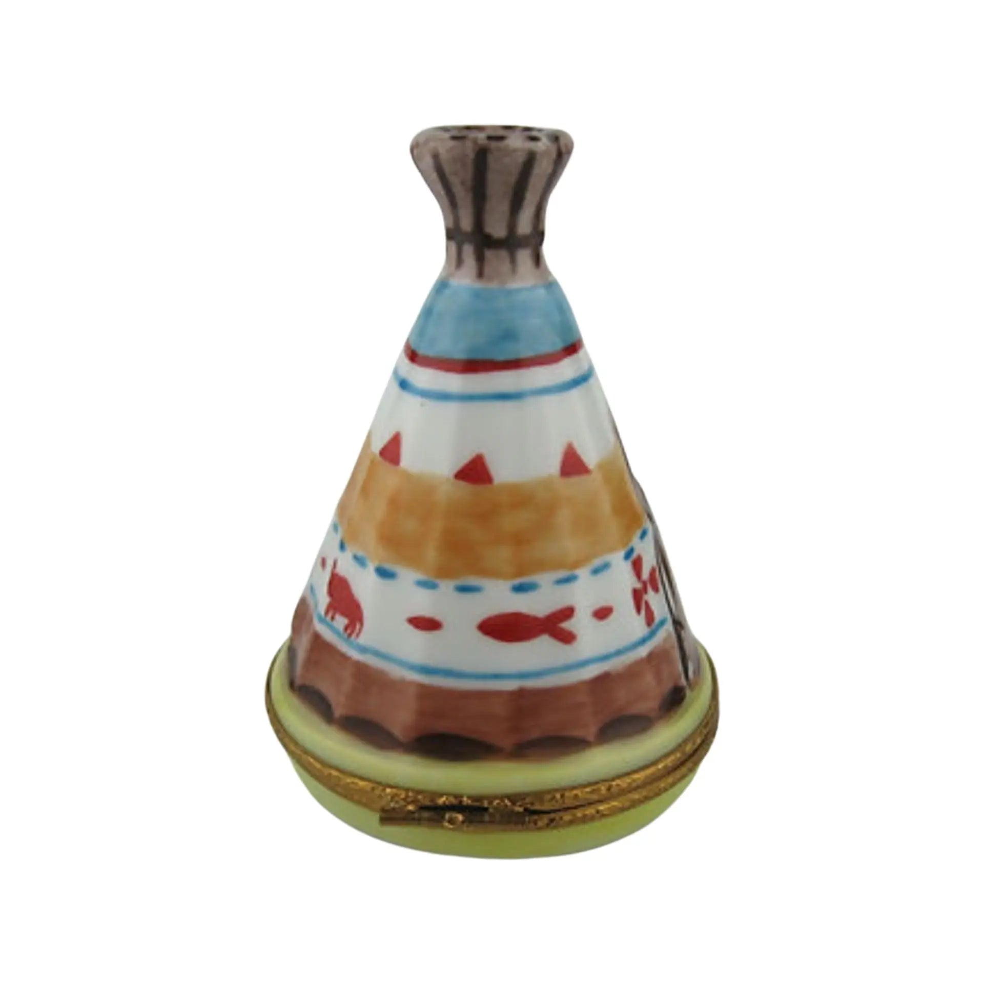 Teepee Porcelain Limoges thanksgiving French Trinket Box