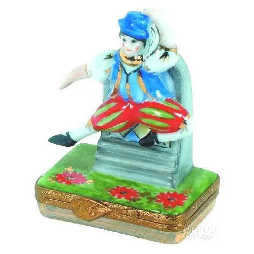 Ten Lords A-Leaping- 12 Days Of Christmas Porcelain Limoges xmas theme French Trinket Box