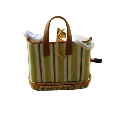 Tennis Bag with Gear Porcelain Limoges bag sports Rochard Limoges Box French Trinket Box