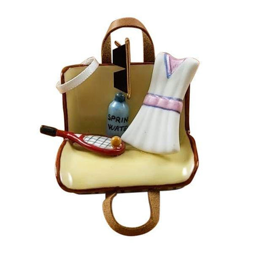 Tennis Bag with Gear Porcelain Limoges bag sports Rochard Limoges Box French Trinket Box