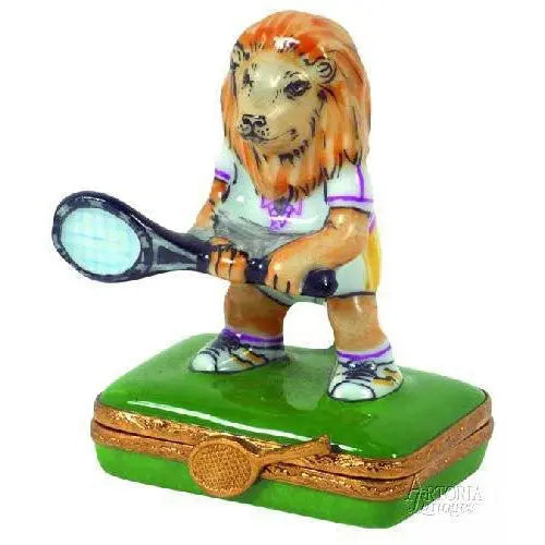 Tennis Porcelain Limoges sports wild animals French Trinket Box