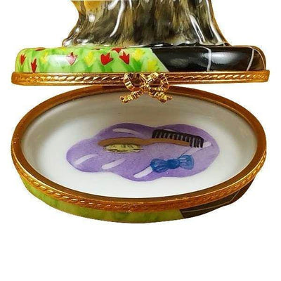 Terrier Porcelain Limoges Dog French Trinket Box