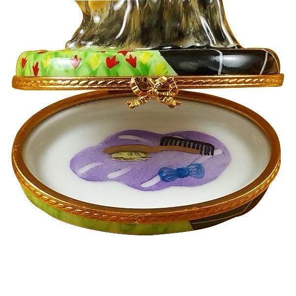 Terrier Porcelain Limoges Dog French Trinket Box