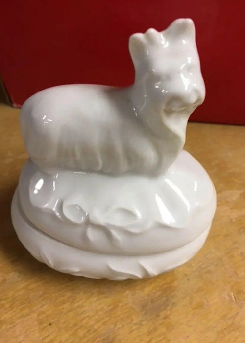 Terrier Dog Limoges Box Figurine Porcelain Limoges dog LIMOGES BOXES French Trinket Box