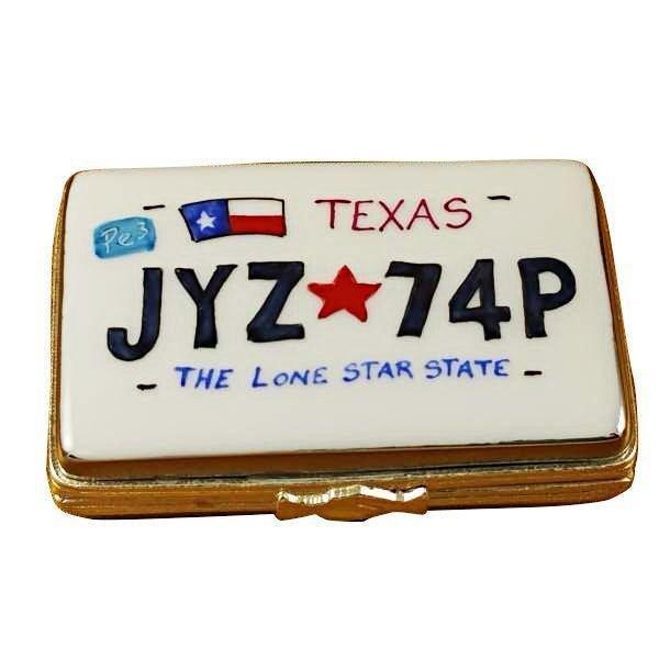 Texas License Plate limoges box Porcelain Limoges united states French Trinket Box