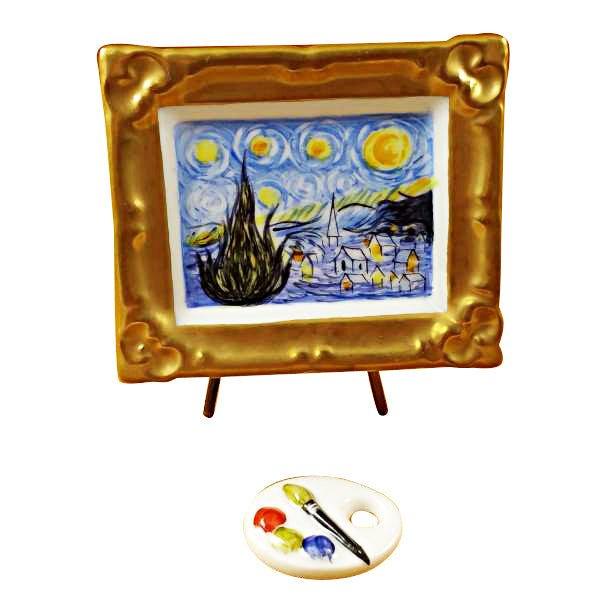 The Starry Night Van Gogh Porcelain Limoges art French Trinket Box