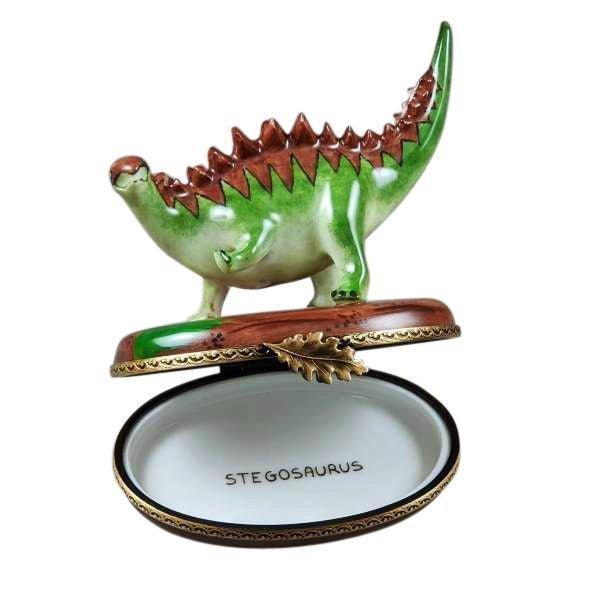 Thorny Back Stegosaurus Dinosaur Porcelain Limoges wild animals French Trinket Box