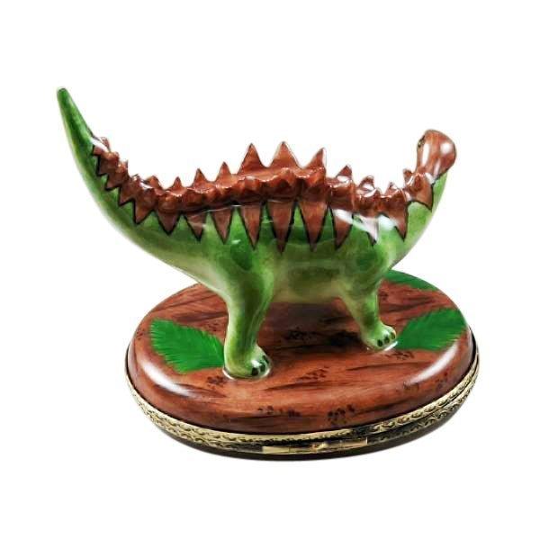 Thorny Back Stegosaurus Dinosaur Porcelain Limoges wild animals French Trinket Box