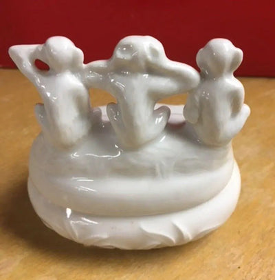 Three Monkeys Limoges Box Porcelain Limoges wild religion myth LIMOGES BOXES French Trinket Box