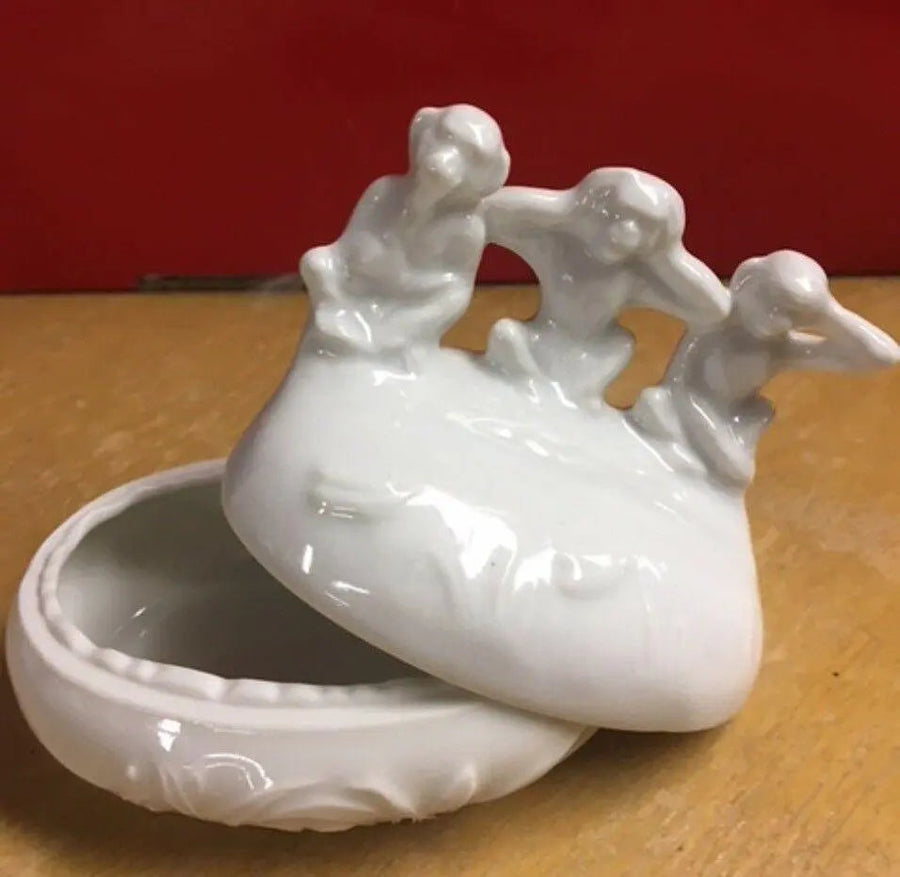 Three Monkeys Limoges Box Porcelain Limoges wild religion myth LIMOGES BOXES French Trinket Box