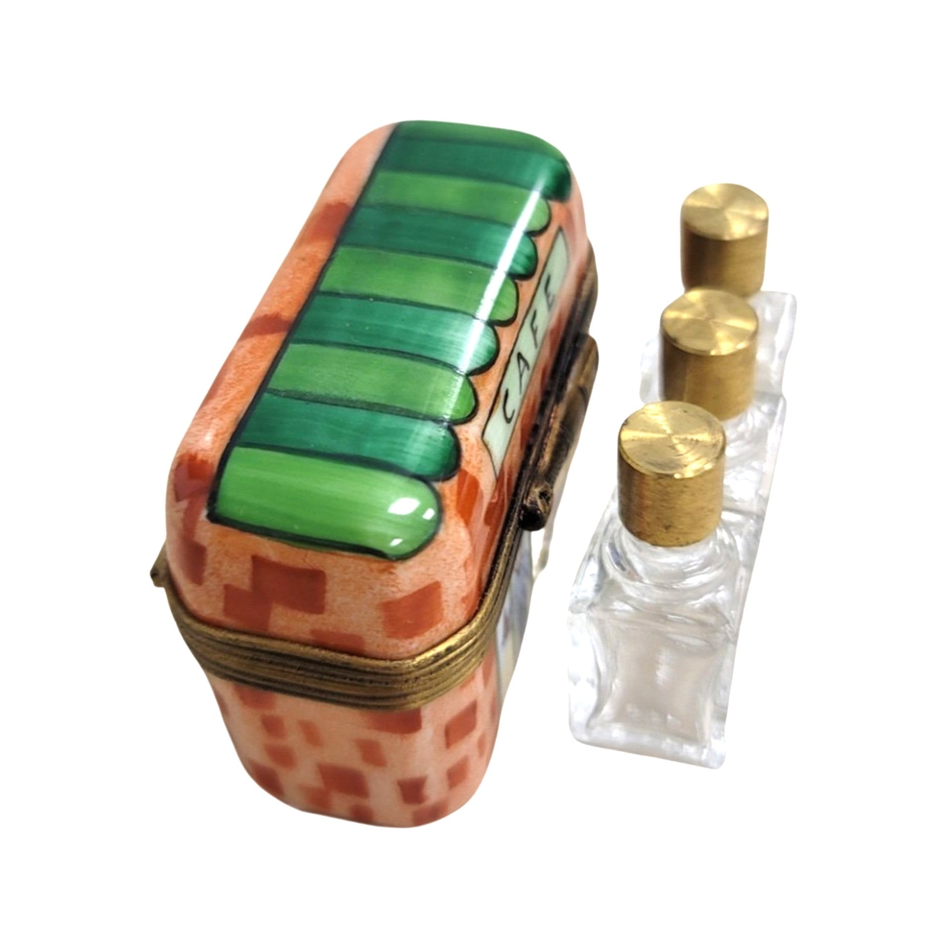 Three Perfume Cafe Box Porcelain Limoges Perfume French Trinket Box