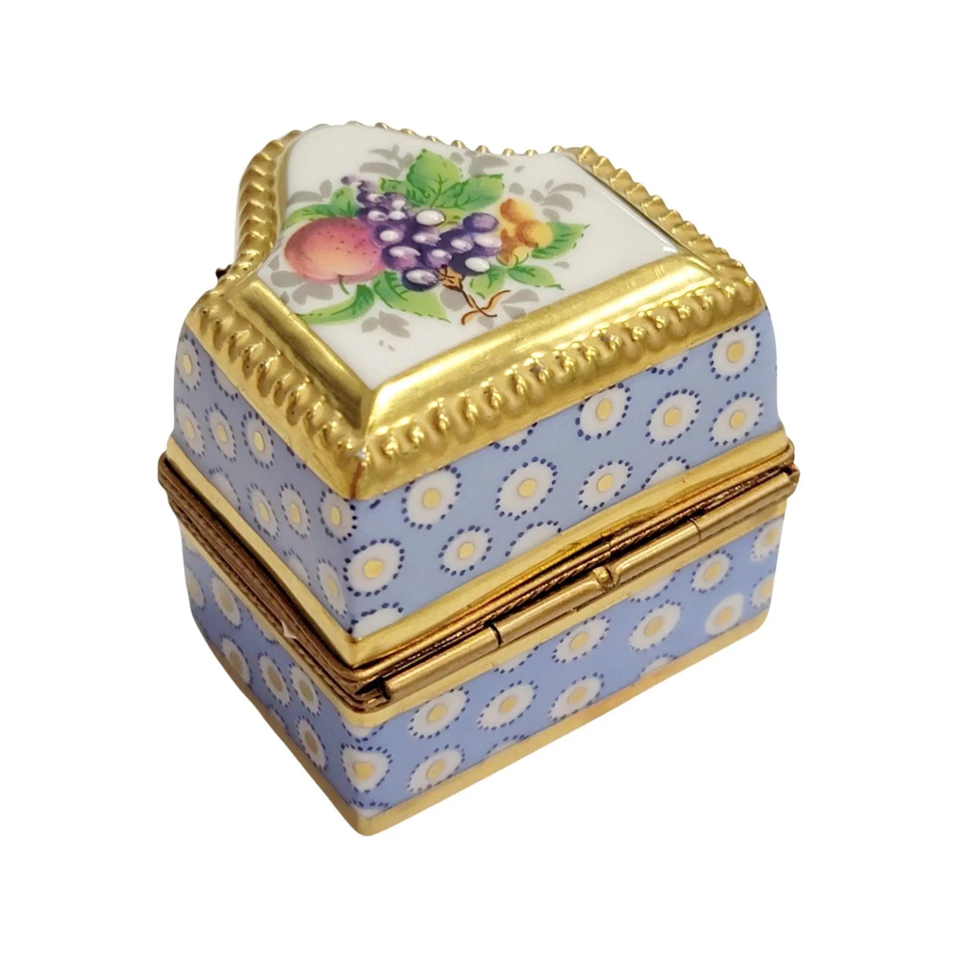 Three Perfumes in Elegant Chest Porcelain Limoges perfume French Trinket Box