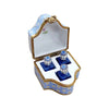 Three Perfumes in Elegant Chest Porcelain Limoges perfume French Trinket Box
