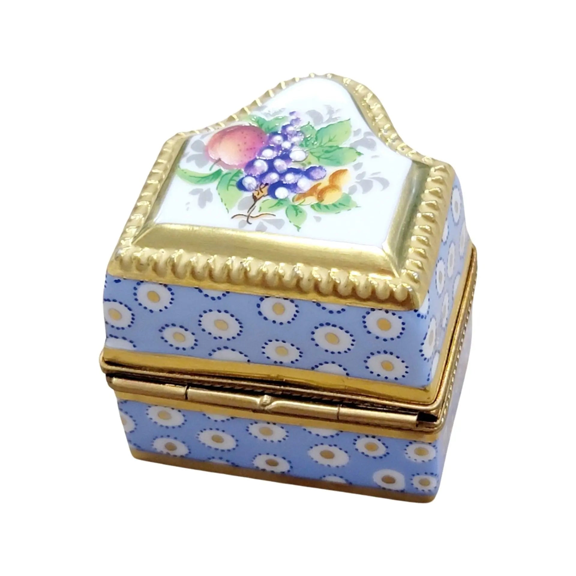 Three Perfumes in Elegant Chest Porcelain Limoges perfume French Trinket Box