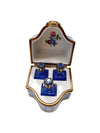 Three Perfumes in Elegant Chest Porcelain Limoges perfume French Trinket Box