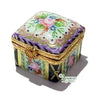 Tiny Square: Malmaison Noir Porcelain Limoges traditional French Trinket Box