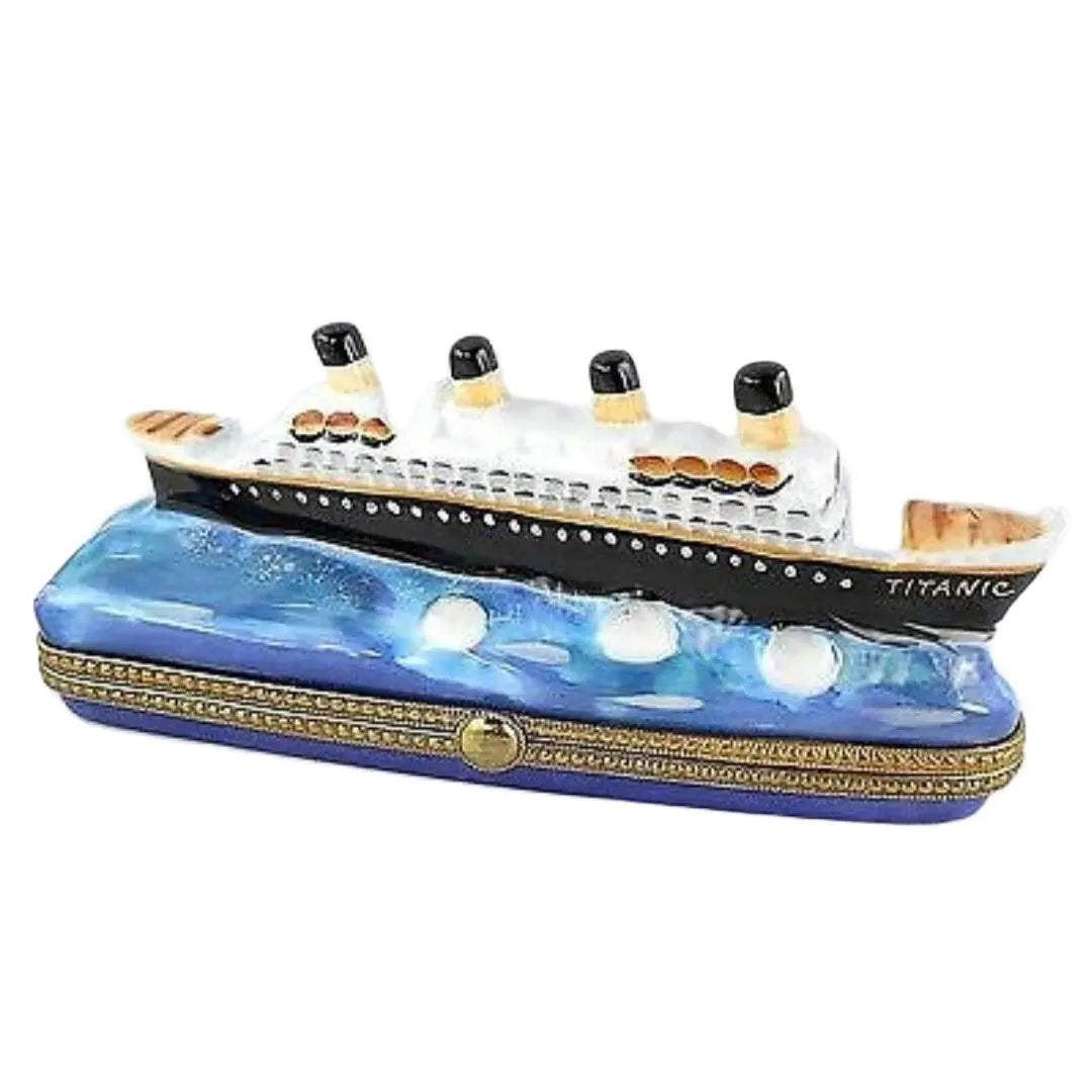 Titanic Porcelain Limoges beach ocean travel French Trinket Box
