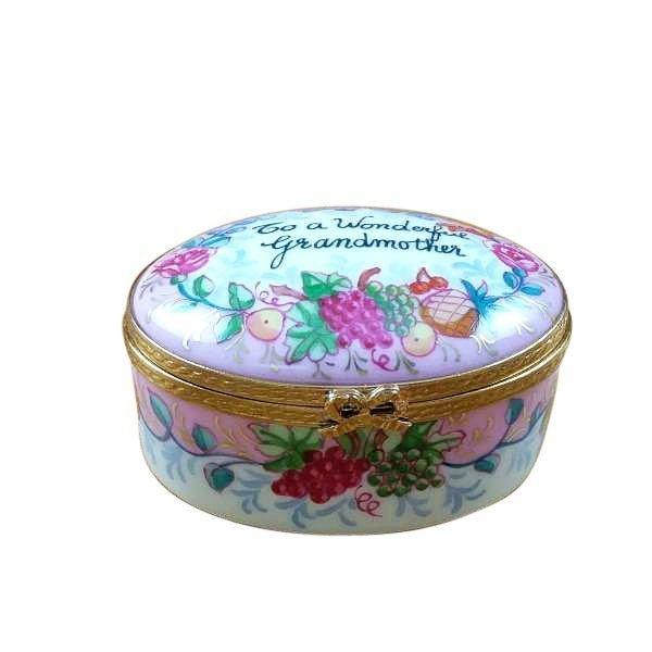 To A Wonderful Grandmother Porcelain Limoges special occasions mother xmas theme French Trinket Box
