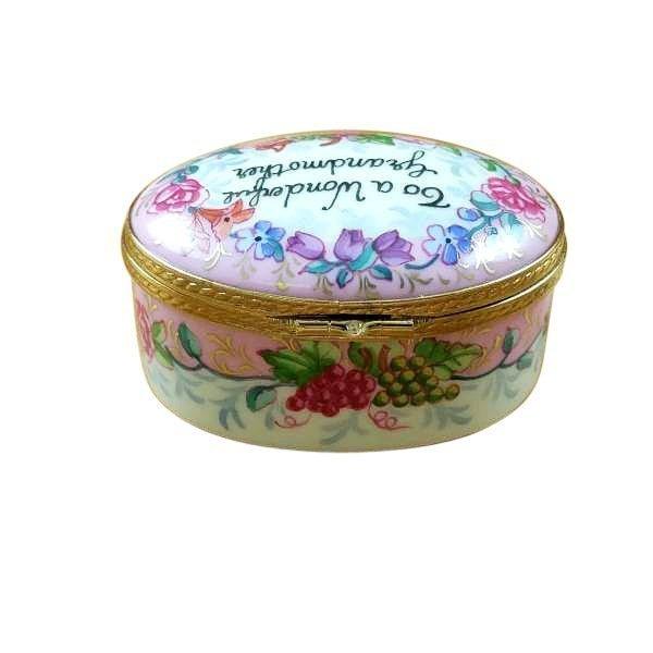To A Wonderful Grandmother Porcelain Limoges special occasions mother xmas theme French Trinket Box