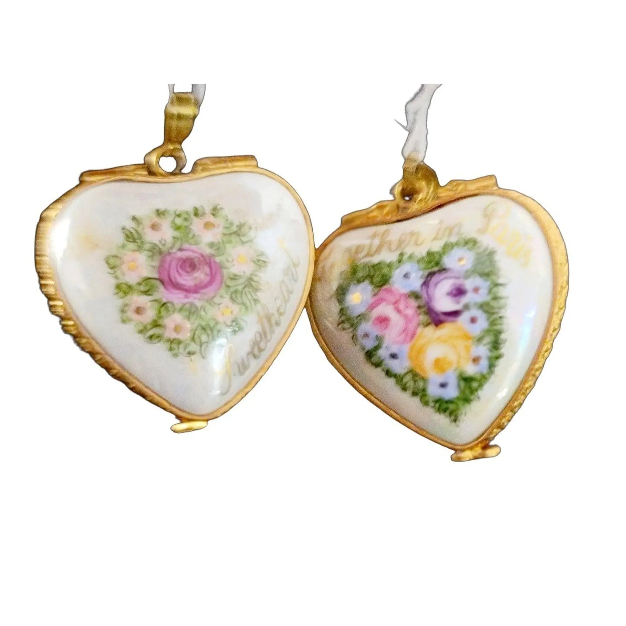 Together in Paris Pendant Porcelain Limoges French Trinket Box