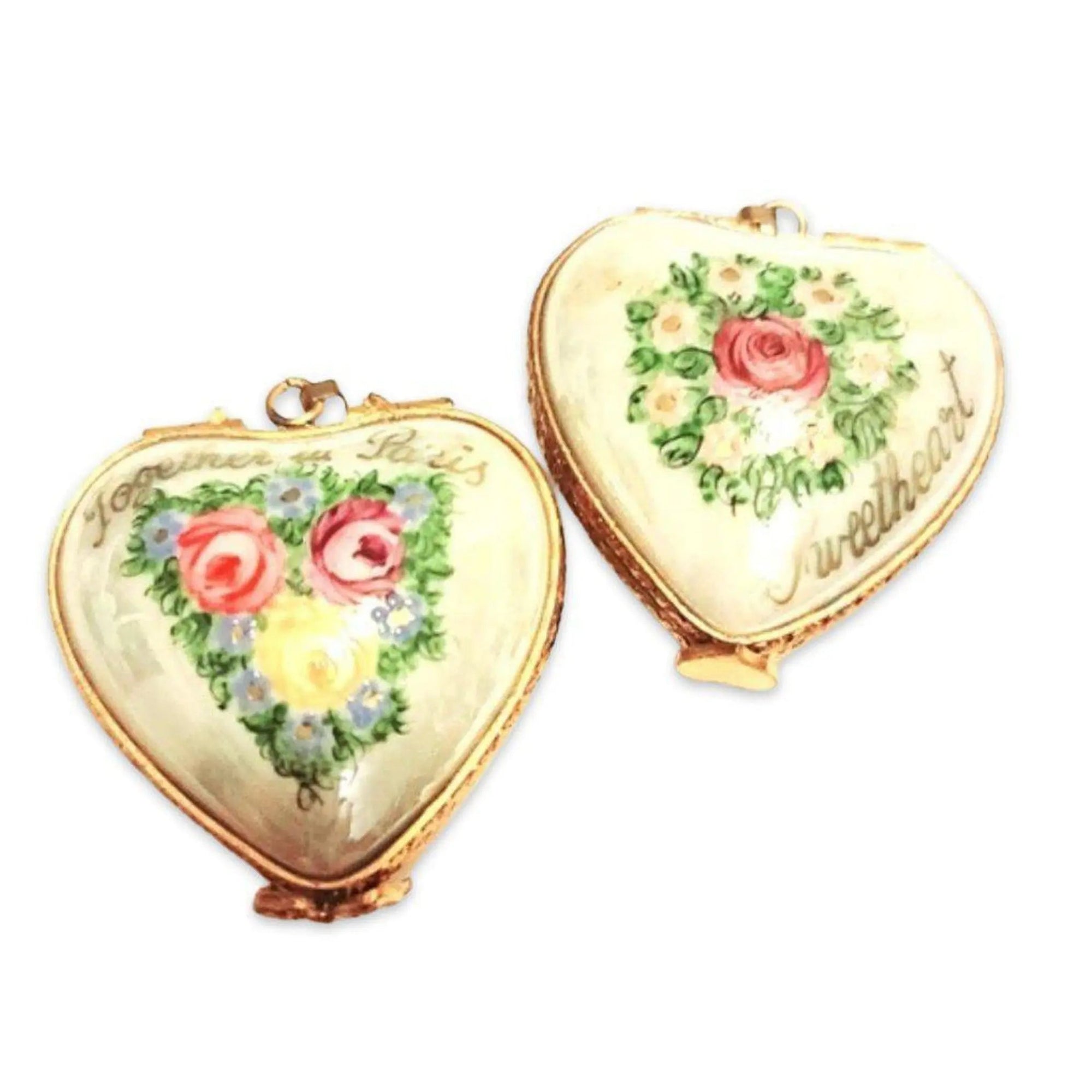 Together in Paris Pendant Porcelain Limoges French Trinket Box