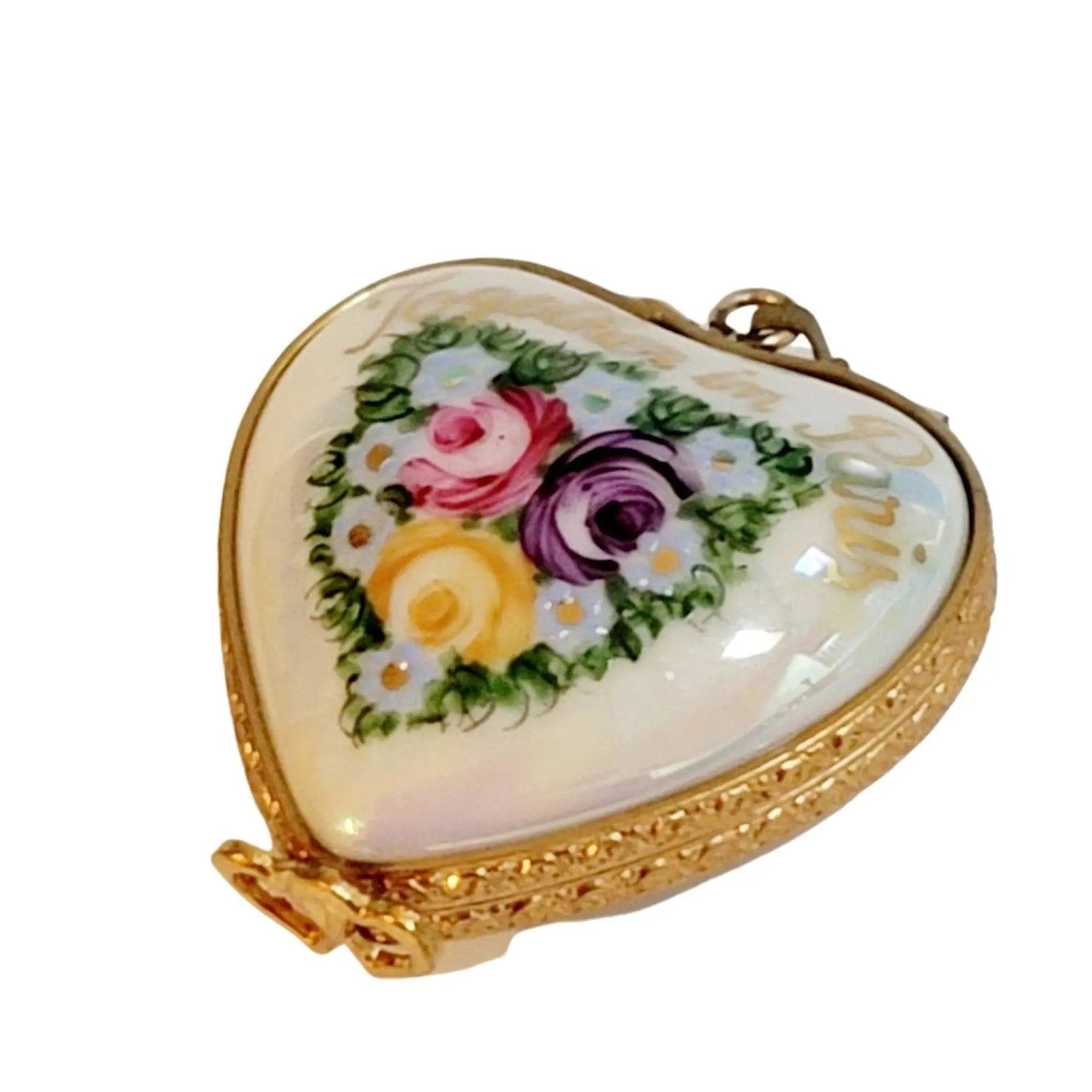Together in Paris Pendant Porcelain Limoges French Trinket Box