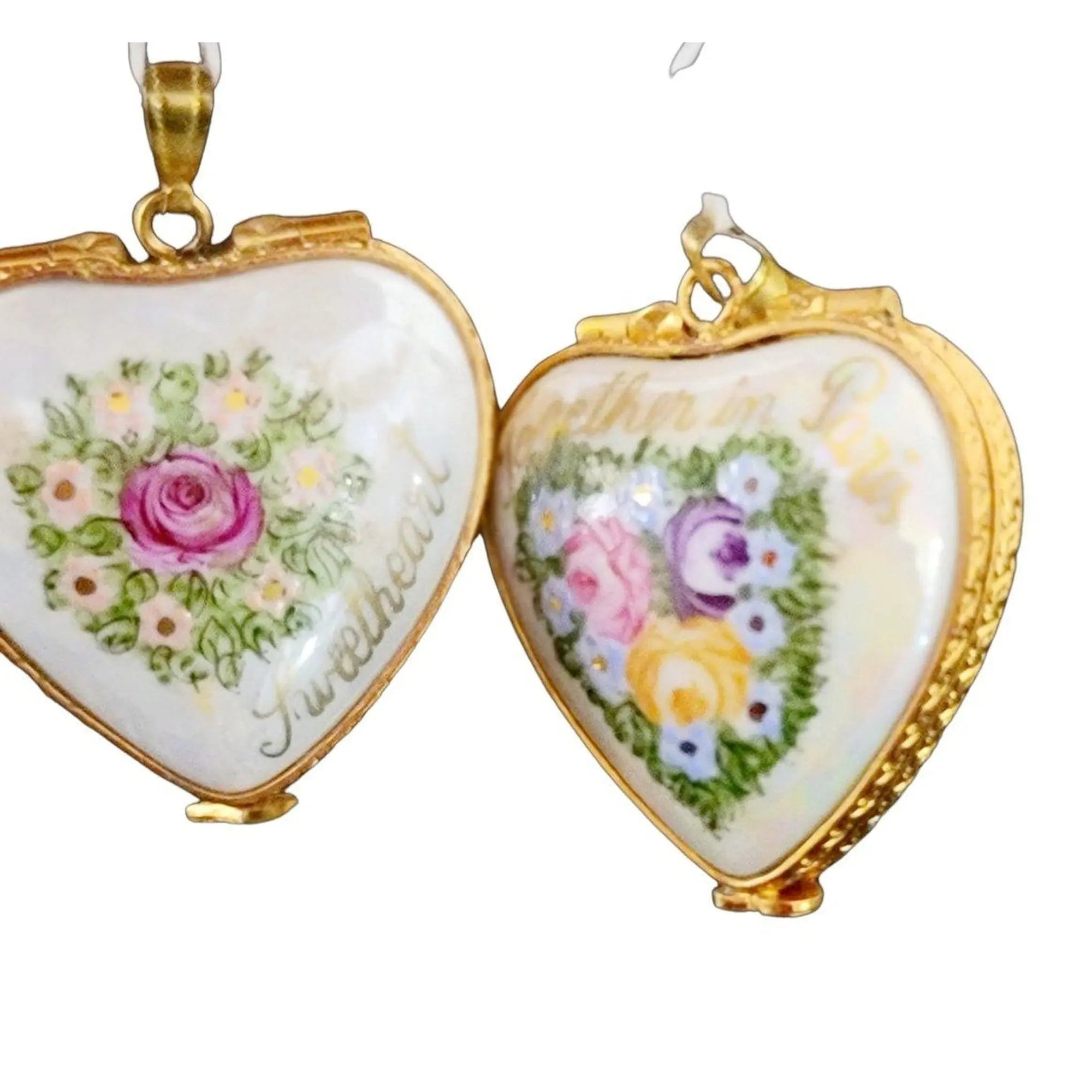 Together in Paris Pendant Porcelain Limoges French Trinket Box