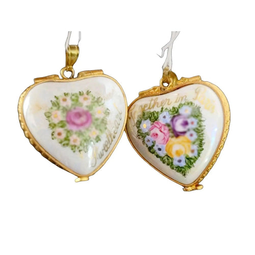 Together in Paris Pendant Porcelain Limoges French Trinket Box