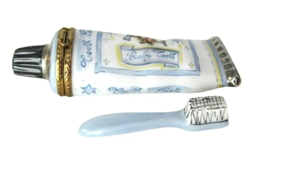 ToothPaste Baby Tooth Porcelain Limoges BABY maternity French Trinket Box