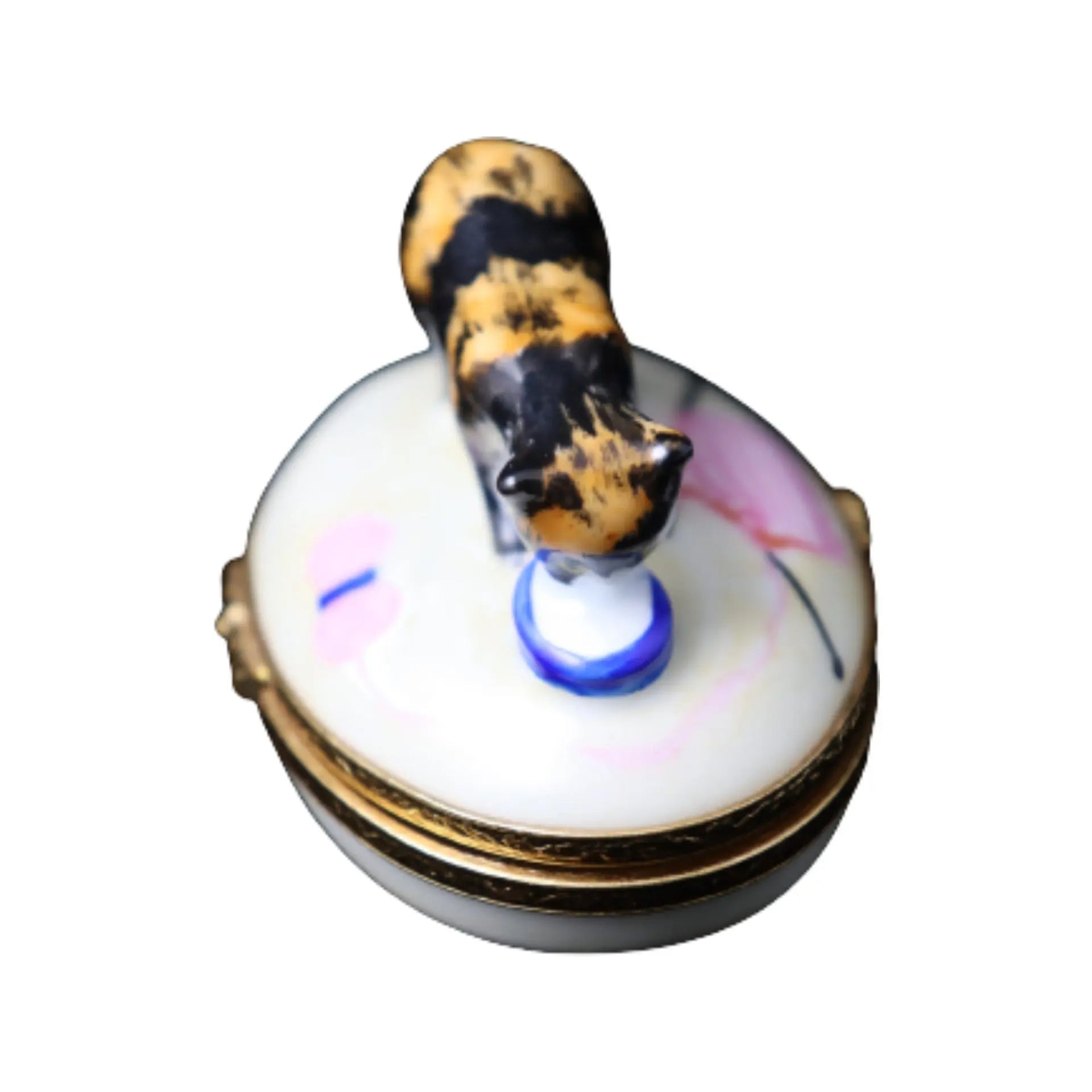 Tortoise Shell Cat Porcelain Limoges cat cats French Trinket Box