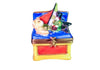 Toy Chest Porcelain Limoges xmas theme baby French Trinket Box