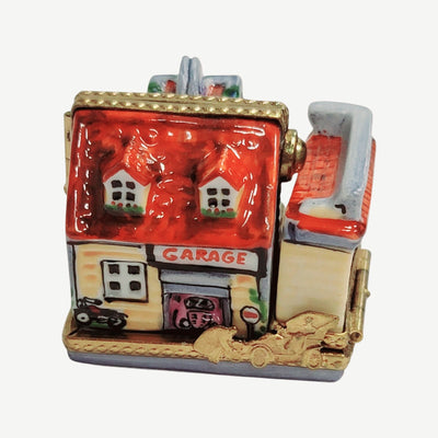 Triple Hinged Red Motel Box Porcelain Limoges Artoria French Trinket Box