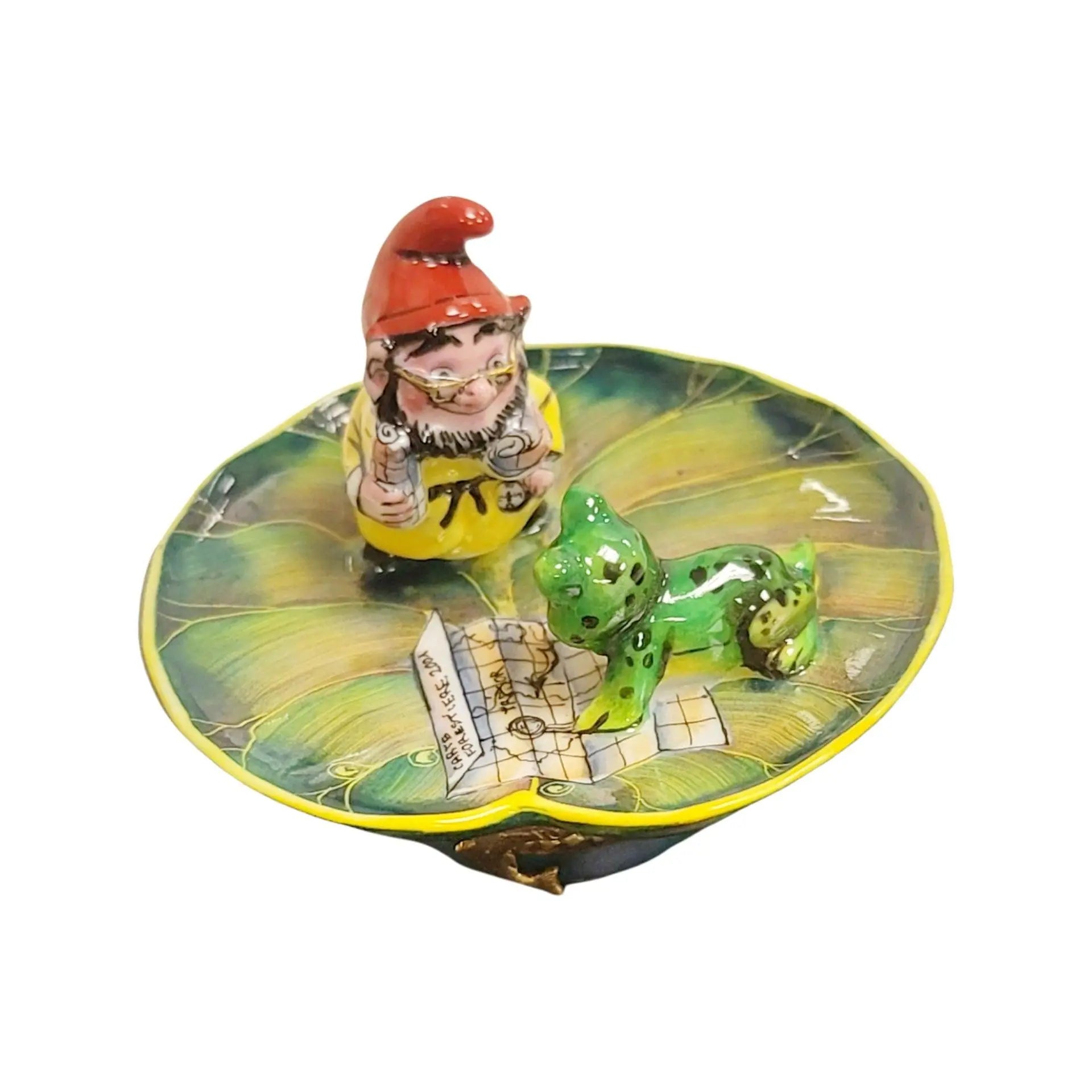 Troll Elf With Frogs Limoges Box Porcelain Limoges frog LIMOGES BOXES turtle French Trinket Box