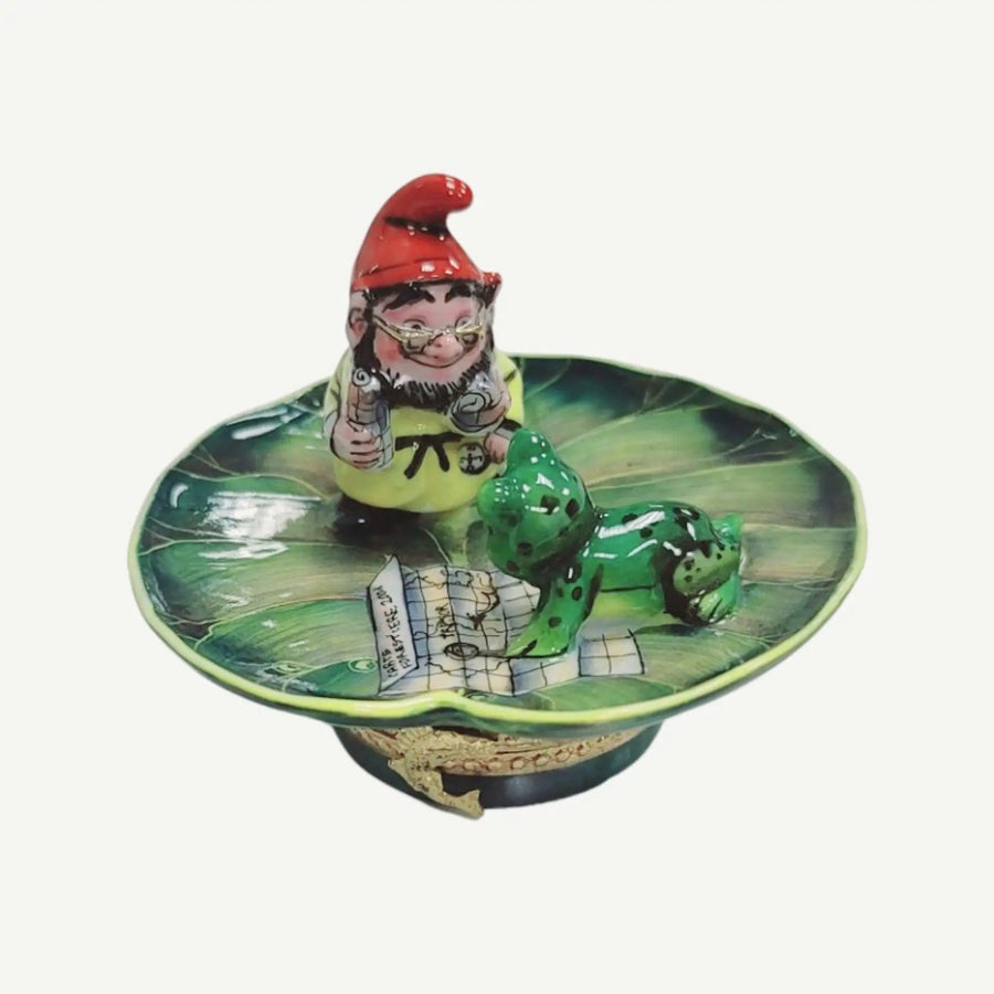 Troll Elf With Frogs Limoges Box Porcelain Limoges frog LIMOGES BOXES turtle French Trinket Box