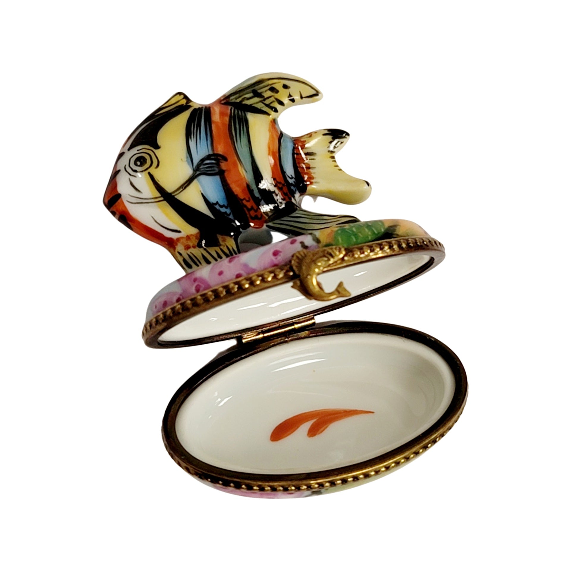 Tropical Fish Limoges Box Delight Porcelain Limoges fish ocean beach LIMOGES BOXES French Trinket Box